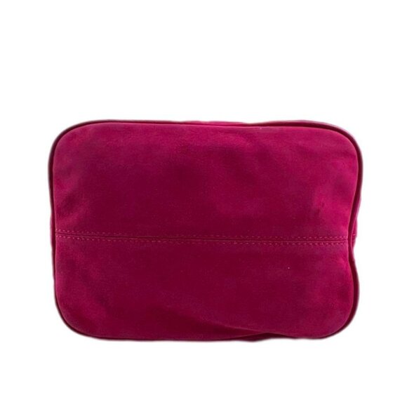 Authentic FENDI Mamma Baguette Pink Suede Gold Glitter Flap Shoulder Bag Purse - Picture 7 of 16
